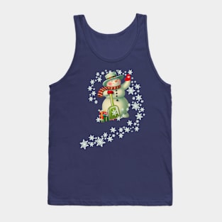 Christmas Vintage Snowman & Snowflakes Tank Top